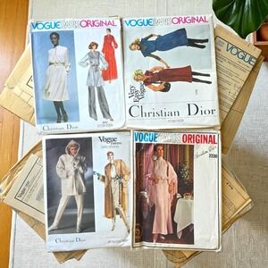 Lot 4 Vintage Christian Dior Vogue Paris Original Sewing Patterns 1567 1756 1637